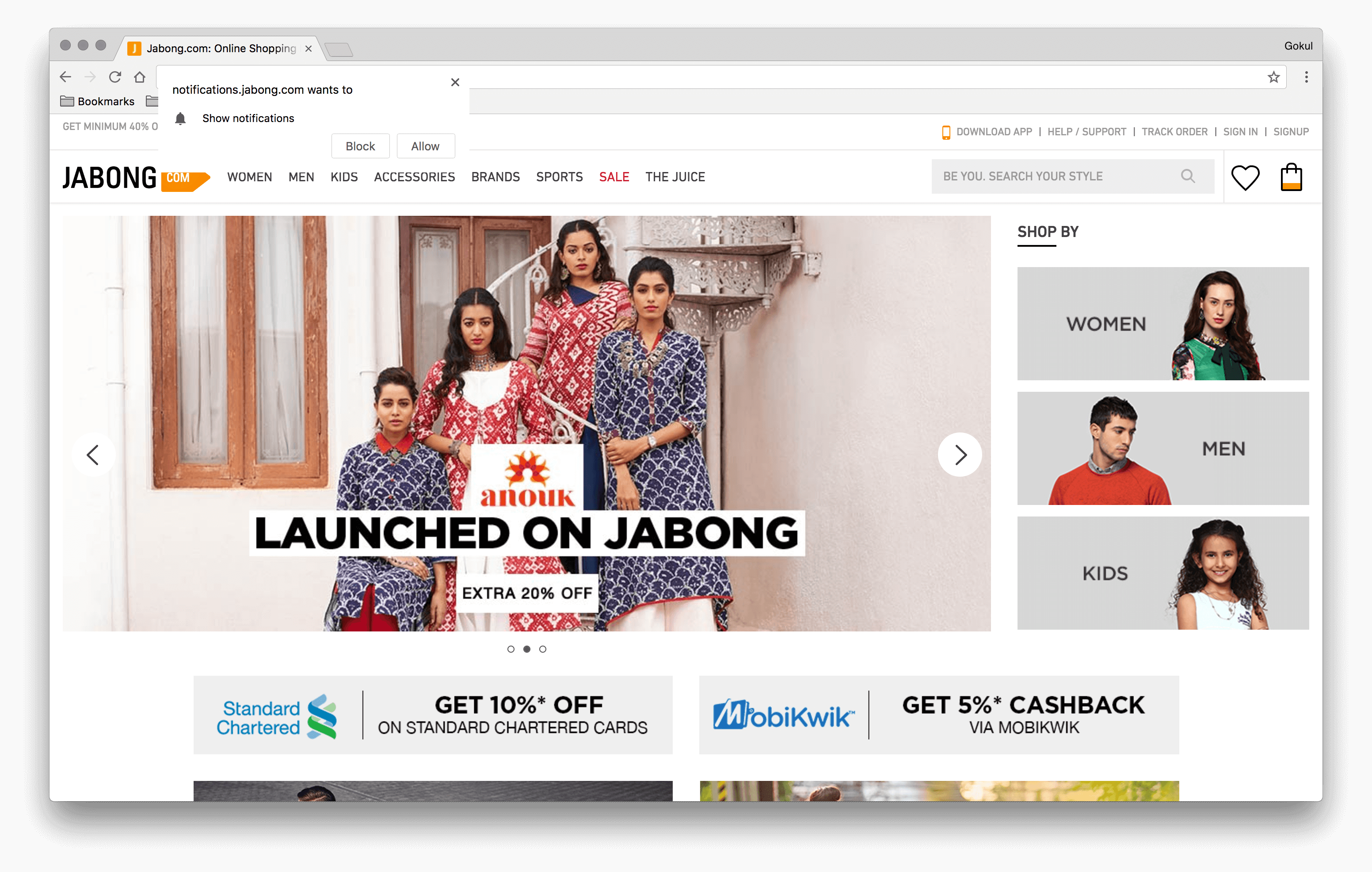 Jabong Website